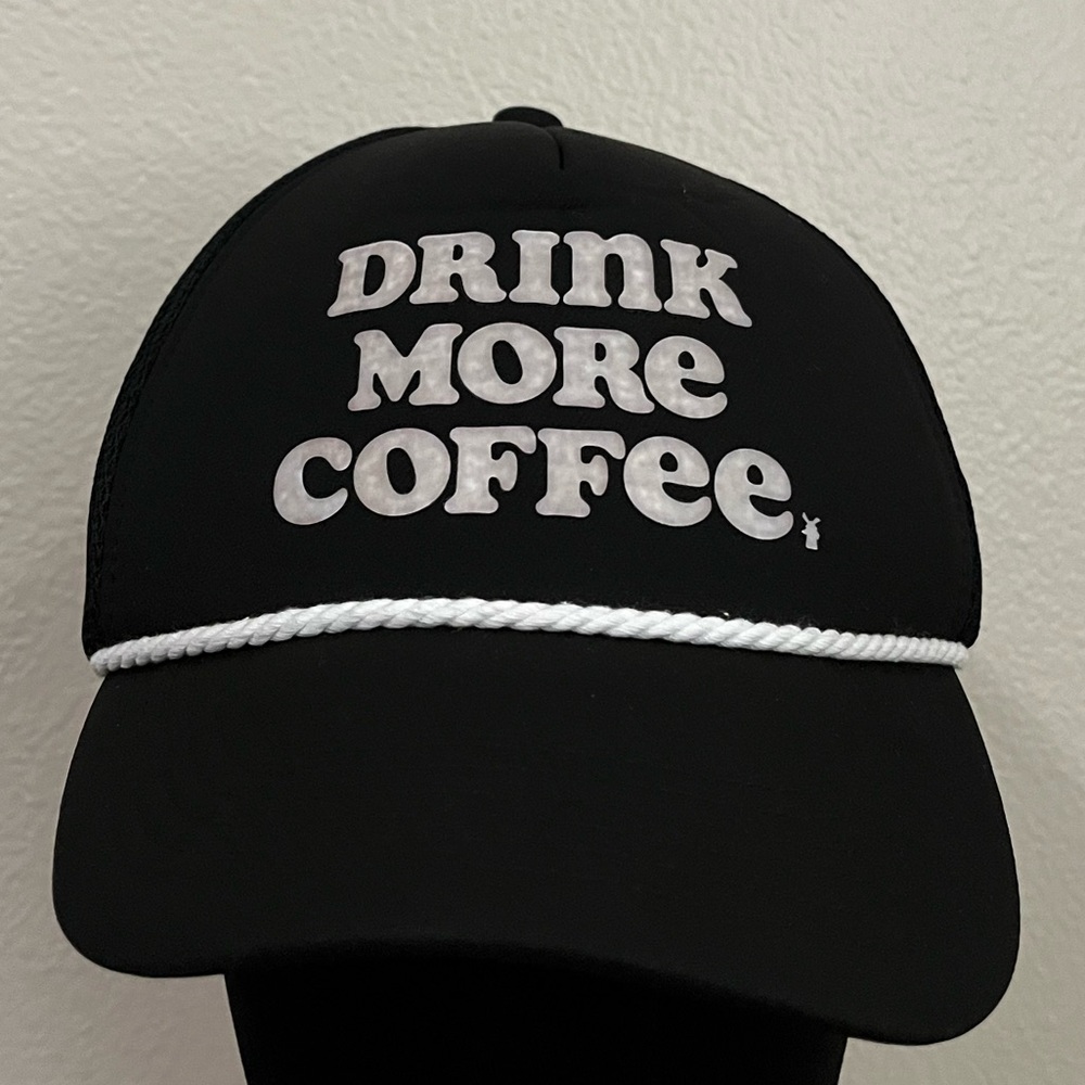 Modern Black Dutch Bros Drink More Coffee Snapback Hat One Size Fits Most